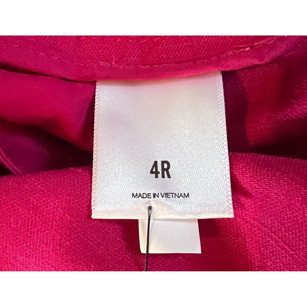 Express Wide Leg High Rise Trouser Pants Linen Blend Pink 4R NWT Barbiecore - Picture 5 of 12